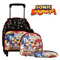 Mochila Masculina Pequena Sonic Creche Passeio Com Lancheira