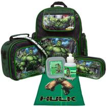 Mochila Masculina Preta de Costas Resistente Hulk c/ Itens