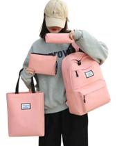 Mochila Masculina Universitaria A Prova D'Agua Juvenil C/ Bolsos Unissex Viagem Esola Com Estojo Transversal