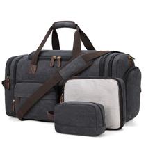 Mochila masculina Yamons de lona expansível de 60 litros com conjunto de 3 peças Mochila masculina Yamons de lona expansível de 60 litros com conjunto de 3 peças