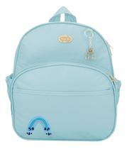 Mochila Maternidade Arco Íris Espera Feliz Azul Claro