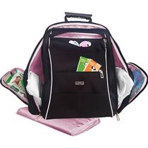 Mochila Maternidade Bolsa Impermeável com Trocador Bebê Menina Rosa Kit 2 Peças Passeio Escola Baby