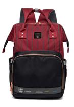 Mochila Maternidade Grande Impermeável Lequeen Vermelho Preto