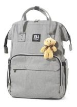 Mochila Maternidade Impermeável Bebê Com USB Cinza - BH Store