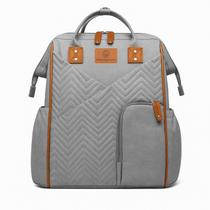 Mochila Maternidade Impermeável Ergonômica Multifuncional para Gestantes Mamãe e Bebê Menino Menina Versão Luxo Marca Maternity Dream Cor CINZA