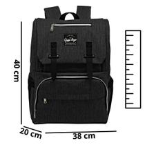 Mochila Maternidade Impermeável Preto 40x38x20 cm MF8141