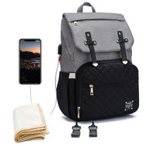 Mochila Maternidade Lequeen Reforçada Grande Cinza Menino Mochila Maternidade Lequeen Reforçada Grande Cinza Menino