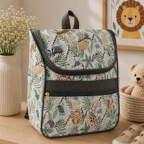 Mochila Maternidade Média Elegante Espaçosa Prática Resistente Cor:Cinza