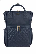 Mochila maternidade multifuncional de couro liso Vitta -