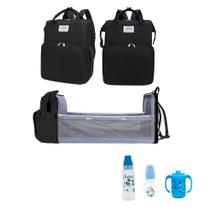 Mochila Maternidade Que Vira Berço com 3 Mamadeira lolly