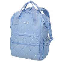 Mochila Maternidade Tigor T Tigre Comfy Matelassê Azul Bebê Menino Bolsos Laterais Internos Externos Confortável Resis