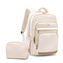 Mochila MDODO Laptop para mulheres, viagem 26L, bege