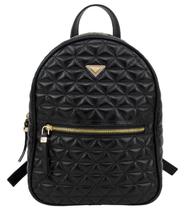 Mochila Média em Couro Matelassê com Alça de Corrente - Classe Couro - Preta Mochila Média em Couro Matelassê com Alça de Corrente - Classe Couro - Preta