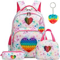 Mochila Meetbelify para meninas e crianças do ensino fundamental com lancheira