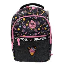 Mochila Menina Escolar Fashion Juvenil Sorvete Galáxia Brilho