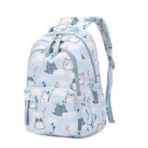 Mochila Mfikaryi Cute Cat para meninas do ensino fundamental