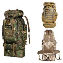 Mochila Militar Camping 100 Litros Camuflada Tatica Gigante Bolsa Impermeavel 100L Reforcada Viagem Trilha Acampamento