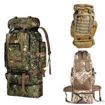 Mochila militar camping 100 litros camuflada tatica gigante bolsa impermeavel