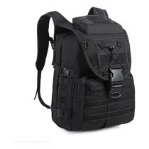 Mochila Militar Tática Impermeável 50 Litros Grande Reforçada com Bandeira do Brasil Cor:Preto 45L com bandeira