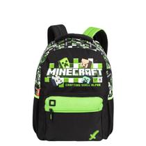 Mochila Minecraft Preta Verde Grande Sestini Mochila Minecraft Preta Verde Grande Sestini