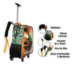 Mochila Minecraft Rodinhas Infantil Masculina Oficial Aula G