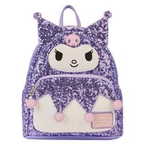 Mochila Mini Loungefly Kuromi com Paetês Roxa Mochila Mini Loungefly Kuromi com Paetês Roxa