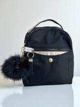 Mochila Mini Tuley, Preta com Detalhes Dourados, Kipling