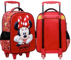 Mochila Minnie Mouse Bolsa Rodinhas Infantil Mala Escolar