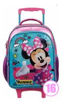 Mochila Minnie Mouse Disney Rodinha Escolar Rosa Infantil
