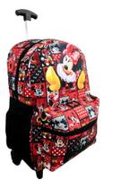 Mochila Minnie mouse escolar bolsa infantil rodinhas feminina - Box