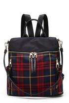 Mochila MKF Collection Nishi Plaid - Nylon para Mulheres