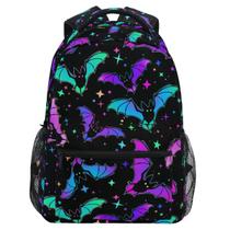 Mochila MNSRUU Student School Halloween Luminous Bats unissex