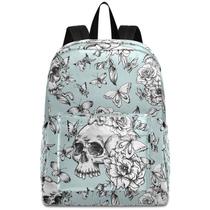 Mochila MNSRUU Vintage Goth Skull para laptop escolar de 15,6"