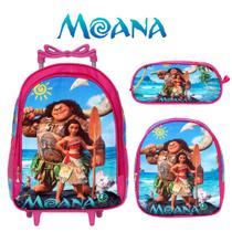 Mochila Moana Com Lancheira Infantil Pré Escola Carrinho