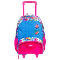 Mochila Mochilete Escolar Juvenil Floral Plus Infantil Rodinhas Tam G Sestini