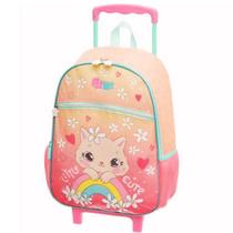 Mochila Mochilete Gata Cute Gatinha Escolar Rodinhas Tam G