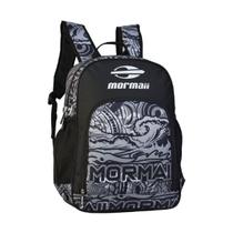 Mochila Mormaii Casual de Costas Ondas Cinza Preta