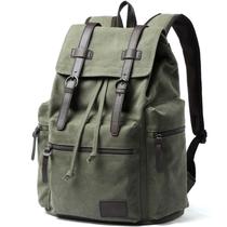 Mochila MOYYI Vintage Canvas para homens verde oliva 15.6 para laptop