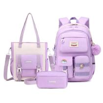 Mochila MUSEVOS Kawaii para Niñas Escolar Morada 43x30x18 cm Set