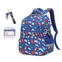 Mochila MUSEVOS Kids Blue/Dinosaur impermeável por 6-14 anos