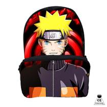 Mochila Naruto Infantil Reforçada Com Alça Regulável e Ziper Bolsa Desenho Animado Promoção de Volta as Aulas