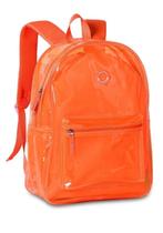 Mochila Neon Transparente com bolsa Removível Laranja - Clio