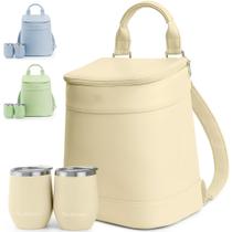 Mochila Nevera Vin Fresco Aislada con 2 Vasos para Vino Beige Mochila Nevera Vin Fresco Aislada con 2 Vasos para Vino Beige