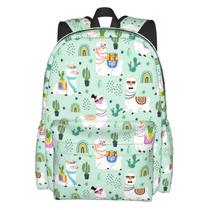 Mochila Nmbvcxz Cute Llamas para mulheres, viagem 43 cm, impermeável