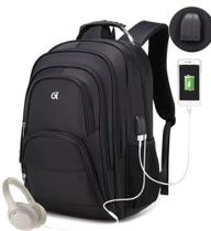 Mochila Notebook Entrada Usb/Fone Executiva Universitária (4 Repartições) + Bolso grande