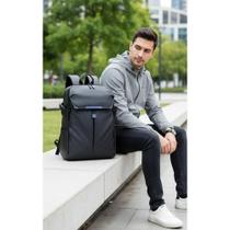 Mochila Notebook Impermeável Couro 38L Expansível Anti-furto
