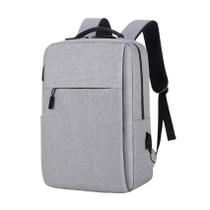 Mochila Notebook Slim Reforçada Usb Fone Premium Cinza Mochila Notebook Slim Reforçada Usb Fone Premium Cinza