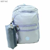 Mochila Nylon Tactel Impermeável Superleve com Divisões e Necessaire / Estojo 6037 Mochila Nylon Tactel Impermeável Superleve com Divisões e Necessaire / Estojo 6037