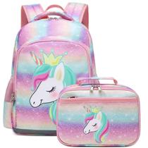 Mochila Octsky Unicorn Kids 28x10x38cm com lancheira Mochila Octsky Unicorn Kids 28x10x38cm com lancheira
