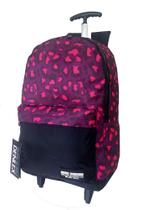 Mochila Onça Menina Aula Escolar Rodinhas DL Mochila Onça Menina Aula Escolar Rodinhas DL